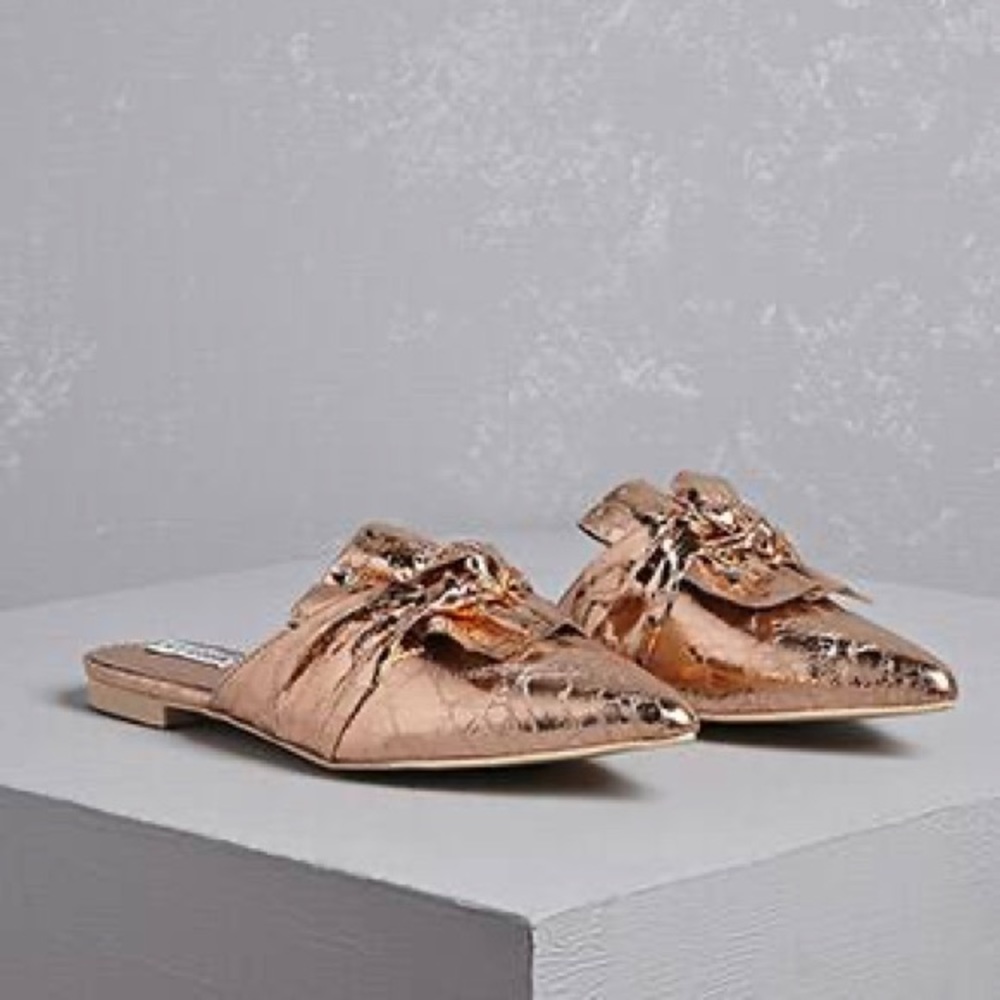 Knotted Faux Leather Mules